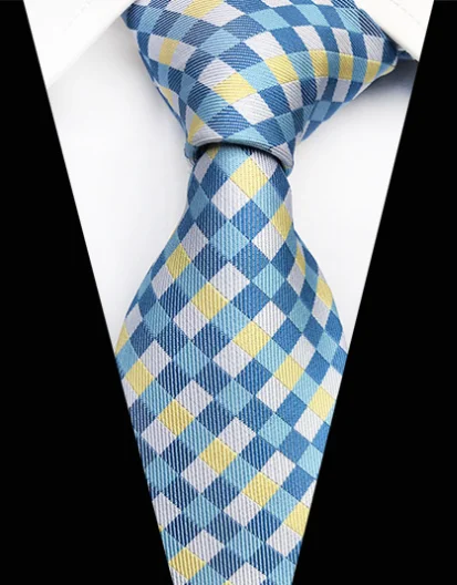 Новые Классические шелковые мужские галстуки в клетку галстуки в полоску 8 см темно-синие галстуки для мужчин строгая Деловая одежда костюм Свадебная вечеринка Gravatas - Цвет: YUP-07