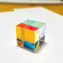 Призма шестигранный яркий светильник, соединяющий кубическая Призма 15*15*15 мм, витражный стеклянный луч, разделяющий призму, оптический экспериментальный инструмент