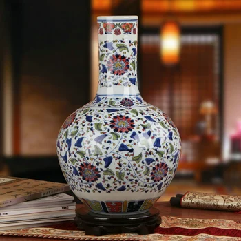 

Jingdezhen Ceramic vase Hand Painted Blue And White Porcelain Vase Flower Vase Antique Living Room Study Home Furnishing