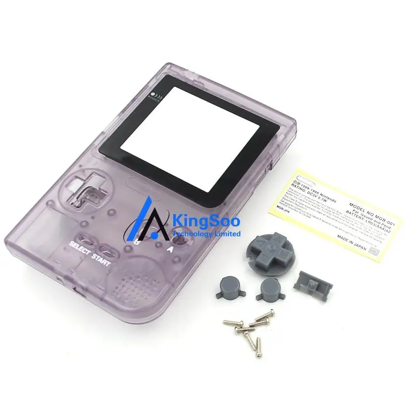 Full Clear Purple Shell Case Kit For Game Boy Pocket Gbp Housing Shell Neckles Shell Keyconsole Repairs Aliexpress