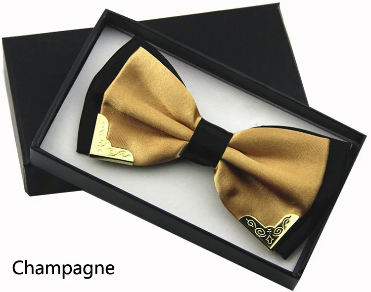 Роскошный бутик галстуки-бабочки для мужчин и женщин белая рубашка бабочка черный красный галстук-бабочка мужской свадебный галстук синий галстук-бабочка Gravata Cravatta - Цвет: champagne