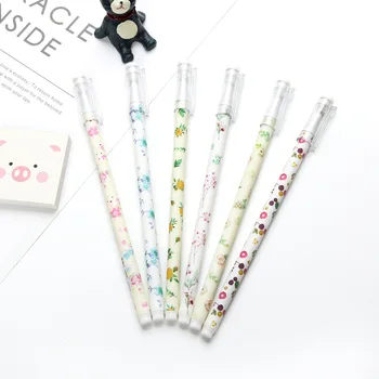 

Small fresh floral Neutral pen student school pen 0.38mm Black gel pen office signature Pen Stationery Supplies