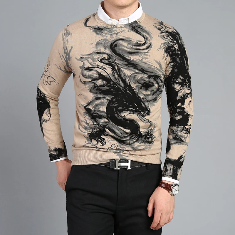 Chinese Style font b Men b font Long sleeved font b Sweaters b font Fashion Business