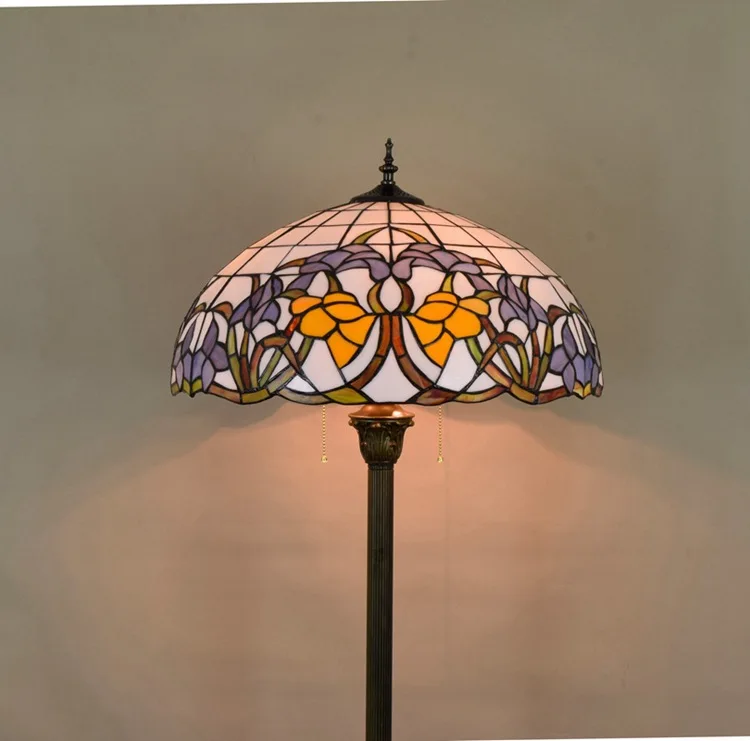 16inch Tiffany Baroque Stained Glass floor lamp E27 110-240V for Home Parlor Dining bed Room standing lamp 16inch Tiffany Baroque Stained Glass floor lamp E27 110-240V for Home Parlor Dining bed Room standing lamp