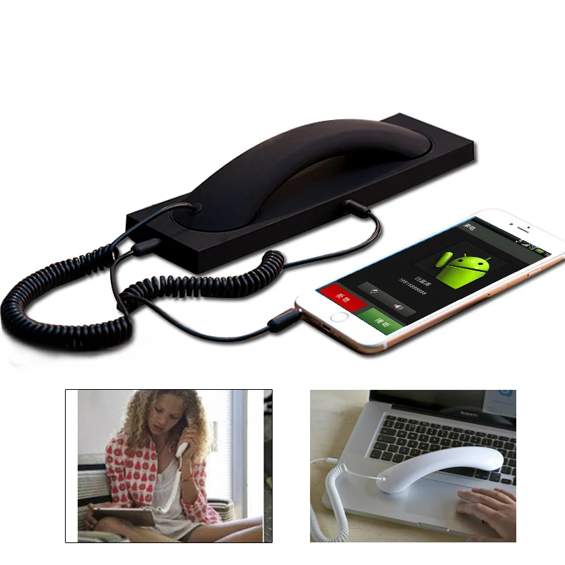 

Portable Retro Fashion 3.5 mm Comfort Telephone receiver Cellphone Headphone Mini Mic Speaker Phone Call Receiver