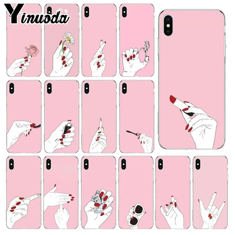 

Yinuoda Best friend makeup pink nails comics DIY Phone Accessories Case for Apple iPhone 8 7 6 6S Plus X XS MAX 5 5S SE XR Cover
