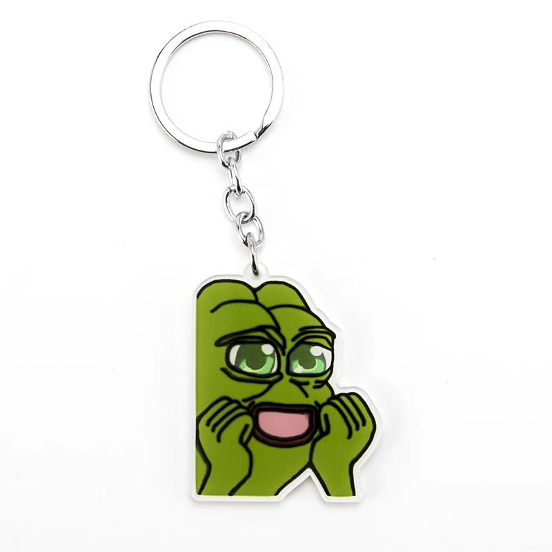 Зеленая лягушка Pepe, брелок для ключей, на ощупь, плохой человек, брелок для ключей, для мужчин и женщин, на ощупь, хороший человек, поп-культура, лягушка, ювелирное изделие, брелок