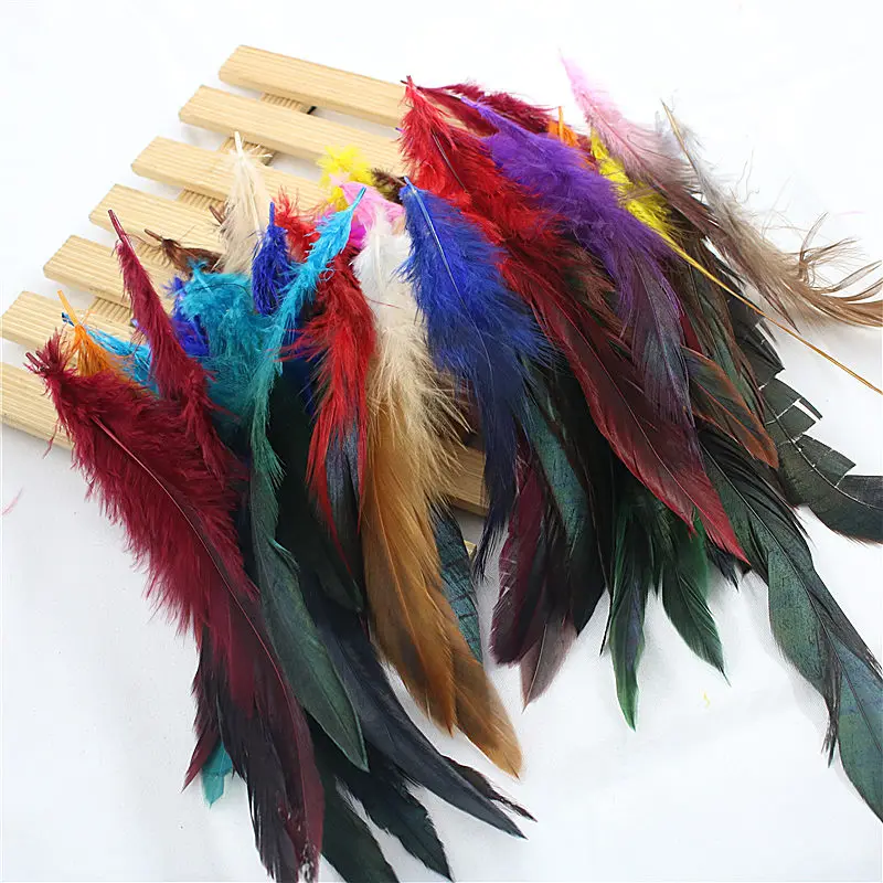 Venda 50 pçs/lote barato plumas de penas 5 8 дюймов 13 20 см натуральный Joias pluma galinha galo cor DIY|Перо| |