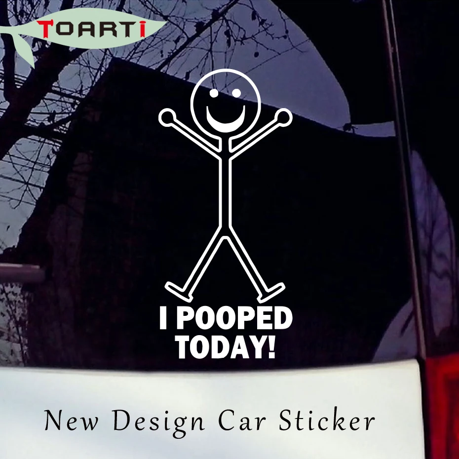 

I Pooped Today Vinyl Decal Car Stickers Removable Vinyl Funny Pattern Decals Waterproof Window Decorative