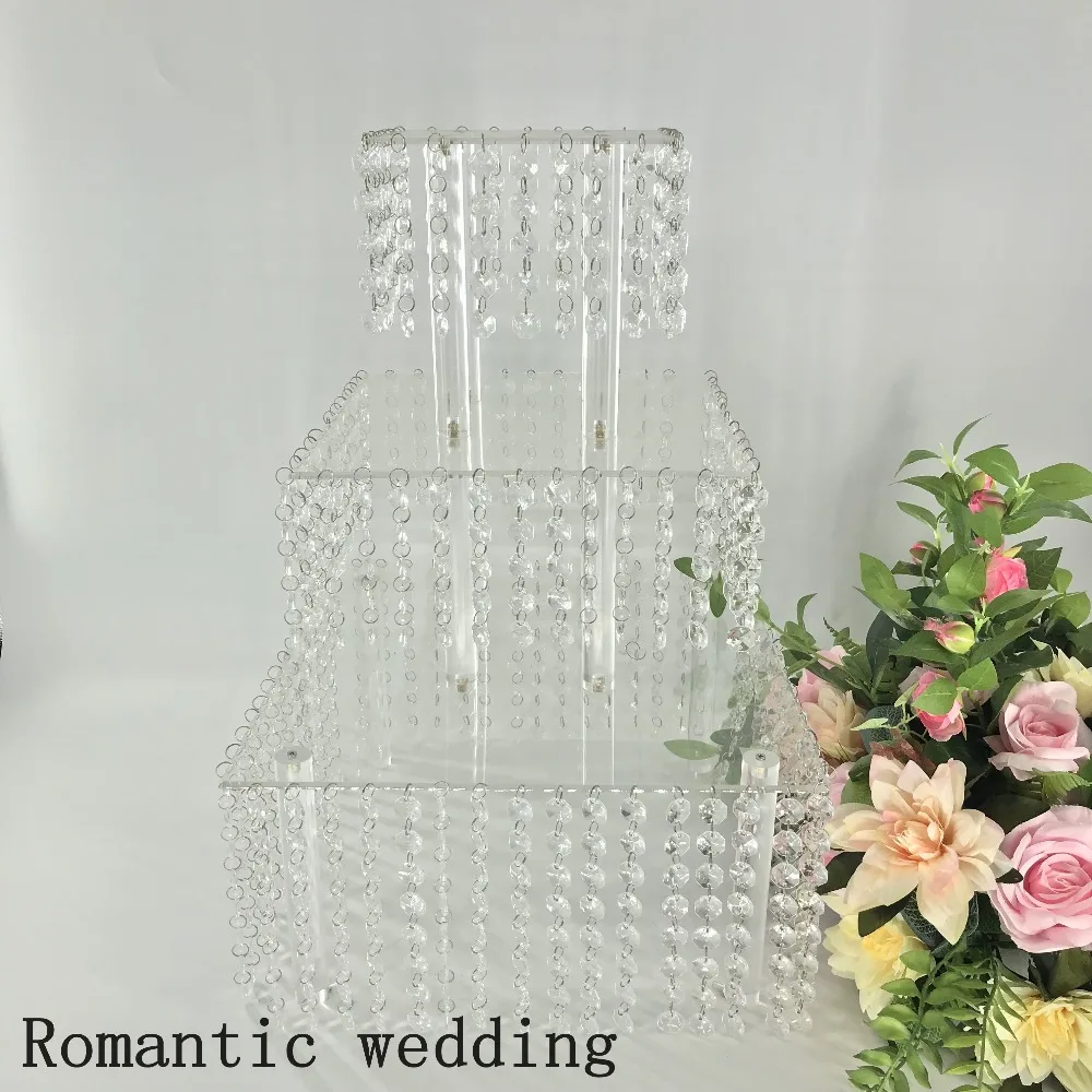 Three tiered Cake Stand Wedding Crystal And Acrylic Cake Stand For