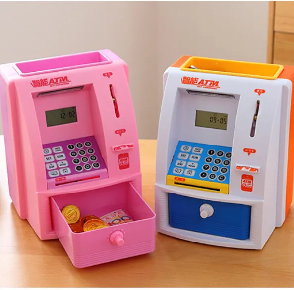 Piggy Bank Mini Atm Money Box Safety 