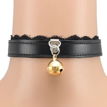 1 шт. сексуальные ошейники из искусственной кожи кружева с колокольчиком кольца для ошейника жгут микрофибры кожа Косплей интим-игрушки для взрослых для секс игр