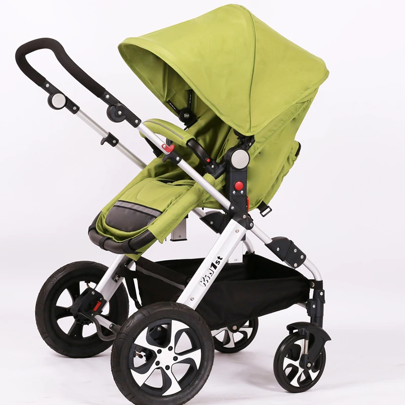Быстрая! Детская коляска может лежать на плоской подошве с высоким ландшафтом, легко складывается светильник для новорожденных, двусторонняя детская коляска - Цвет: green