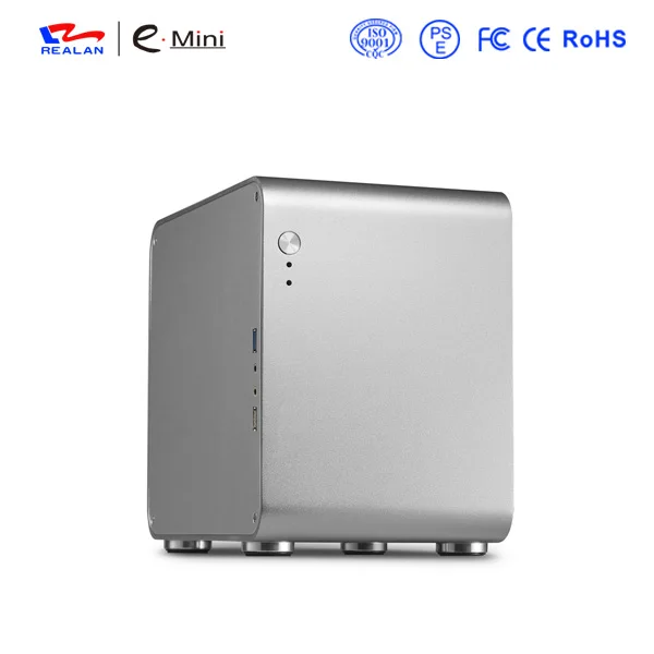 

Realan black htpc computer case mini pc case aluminum itx case
