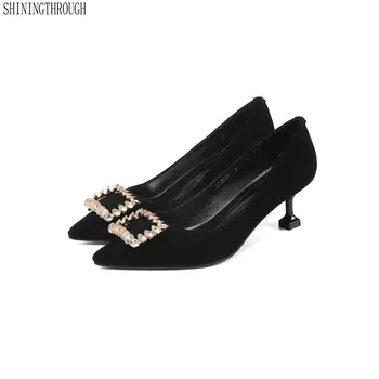 

Large size 33-45 Women Pumps Genuine Leather Stiletto High Heels Shoes Spring Summer Wedding Shoes Woman Party Pumps