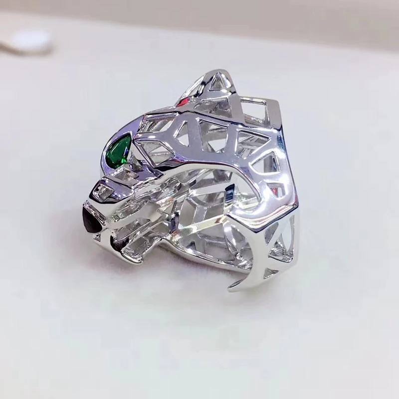 Женский комплект украшений из серебра 925 пробы с леопардовой головой|jewelry sets|jewelry