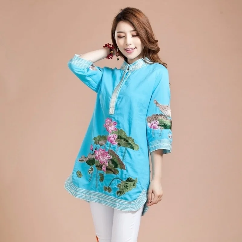 Woman Blouse 2019 Spring Summer Kaftan Blouses