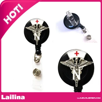 

Medical RN Doctor Nurse Rhinestone Retractable ID Badge Holder