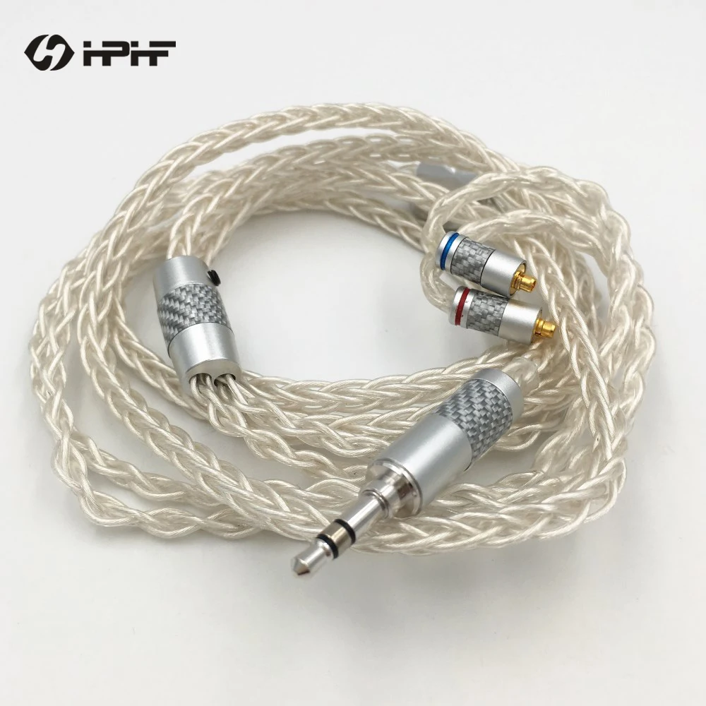 

HPHF 3.5mm Rhodium Plating Balance Plug MMCX Connector 8 Shares Handmade Woven OCC Single Crystal Copper for SHURE SE215/WESTONE