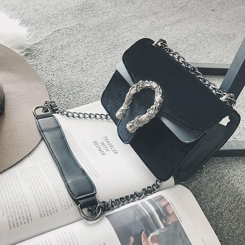 Fashion Women Hot U Lock Leather Shoulder Bag INS Popular Luxury Female Design Personality Handbag Ladies Chain Crossbody SS3499 (8)
