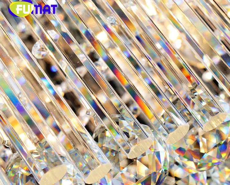 FUMAT Crystal K9 Ceiling Lamps Square Stainless Steel Base Transparent Modern Style Hanging Light Fixture Suspension Luminaire  9
