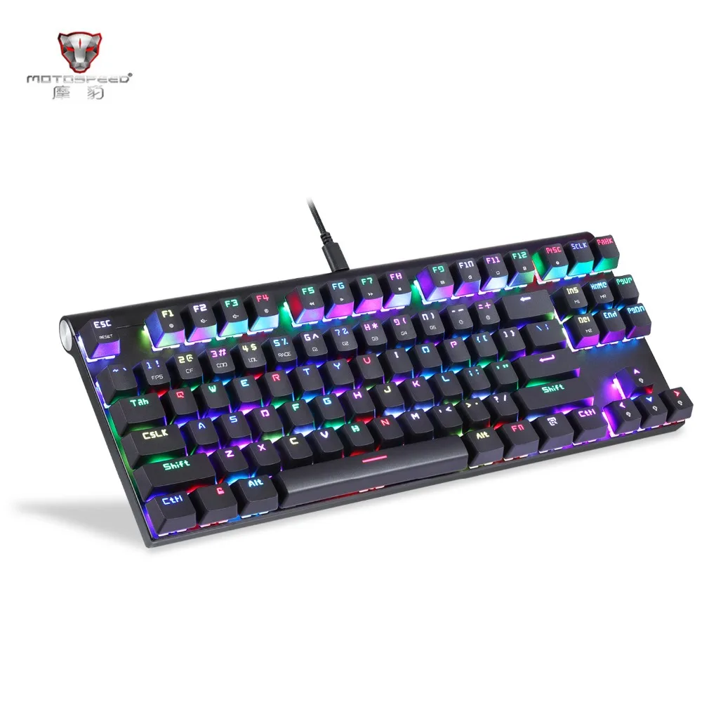 Механическая клавиатура MOTOSPEED CK101 эргономичная RGB подсветка 87 клавиш игровая клавиатура с защитой от привидения и номером с кабелем 1,6 м