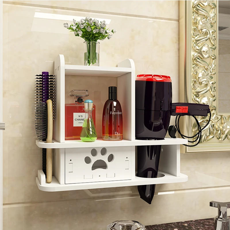 Günstig Wand Regal In Bad Halter für Haar Trockner Wc Regal Nagel Kostenloser Bad Rack Estante Prateleira De Parede Badezimmer Zubehör