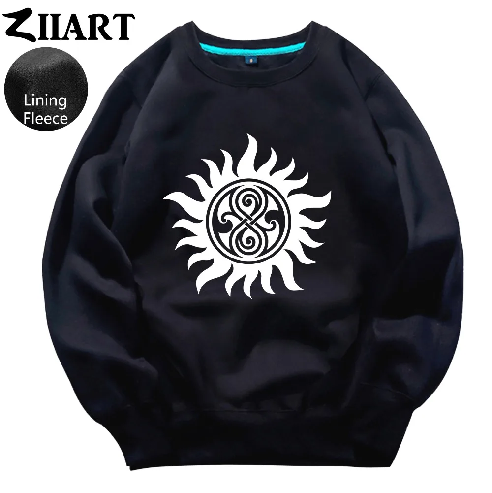 

Supernatural rassilon Seal Pentagram Pentacle Good Luck Wealth couple clothes boys man male fleece Sweatshirt