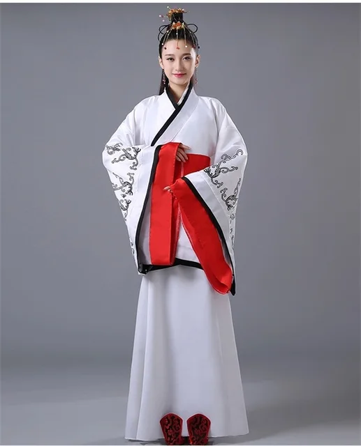 2018 Chinese Ancient Costume Tang Suit Hanfu Guzheng Performance Wear