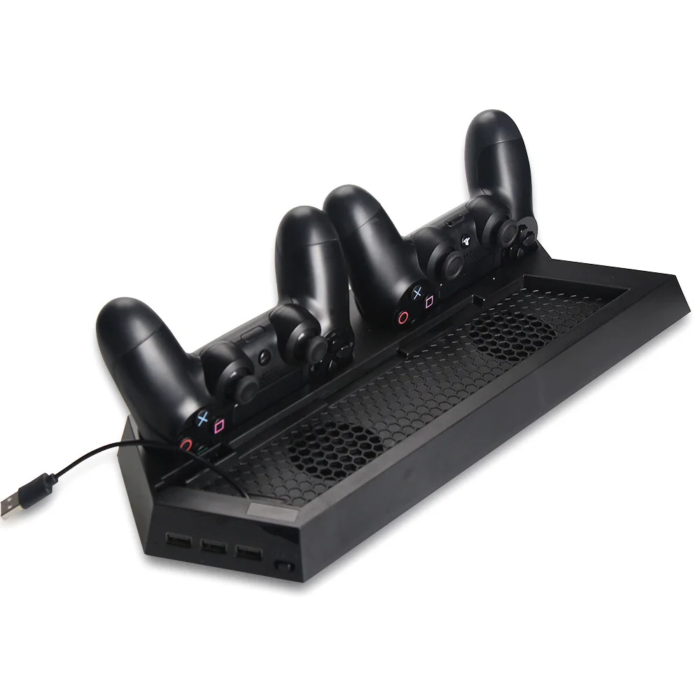 

For PS4 Stand PS4 Slim Vertical Stand Cooling Fan with Gaming Controller Dual Charging Station Dock for Sony Playstation 4 Slim