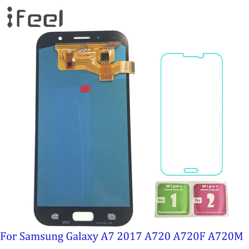 

Super AMOLED Phones Display For Samsung Galaxy A7 2017 A720 A720F A720M LCDs Touch Screen Digitizer Assembly Replacement