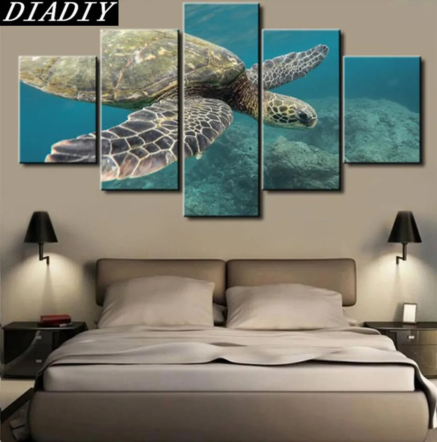 Набор для алмазной вышивки животные Черепашки 5 шт.|5d diy|full diamond paintingdiamond painting |