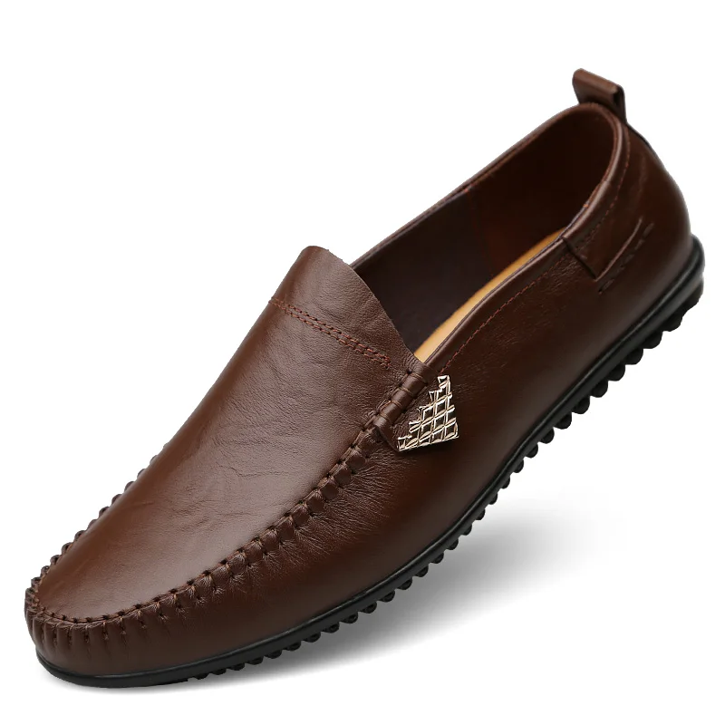 

Autumn Men's Casual Shoes Men's Leather Soft Bottom Soft Leather Business Men's Shoes Winter Wild Leather Peas Shoes