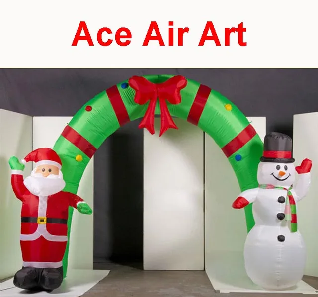 Classic inflatable Christmas Arch with Santa Claus and Snowman Sanding
