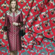 1 метр парча жаккардовая ткань высокая плотность пчела 6" 360 г/м полиэстер материал пришить женское платье пальто лоскутное Zakka Ткань красный