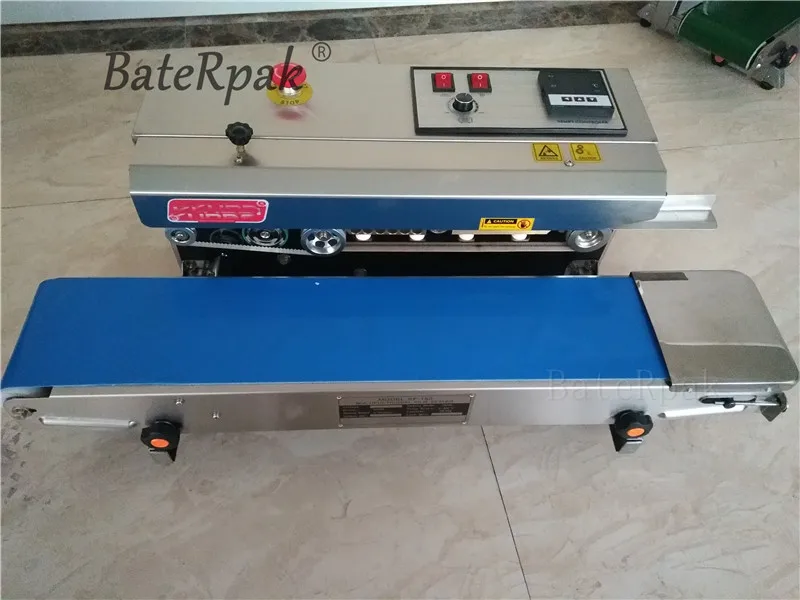 SF-150 BateRpak горизонтальная непрерывная машина для запечатывания пленки, ленточный герметик, машина для термозапечатывания из нержавеющей стали 110 В/220 В