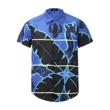 Новинка 19ss, мужские Модные хлопковые повседневные рубашки с принтом оленя, тигра, сосны, высокое качество, топ с короткими рукавами и карманом, S 2XL# D1