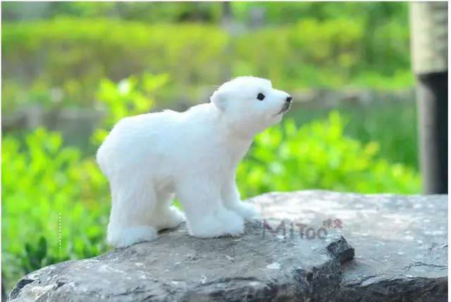 Cute Simulation Polar Bear Toy Handicraft Lovely White Cute Simulation Polar Bear Toy Handicraft Lovely White Doll Gift About 20x8x14cm