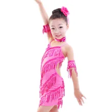 Праздничная одежда для детей ростом 115-145 см детский купальник латинский танцевальный костюм с блестками и кисточками для девочек сексуальные платья Samba Костюмы