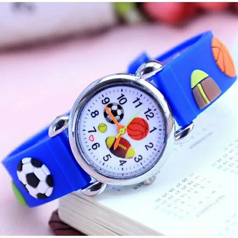 

New 3D Cartoon Fashion Silicone Football Kids Child Life Waterproof Watch Children Girls Boys Students Gift Quartz Wristwatches