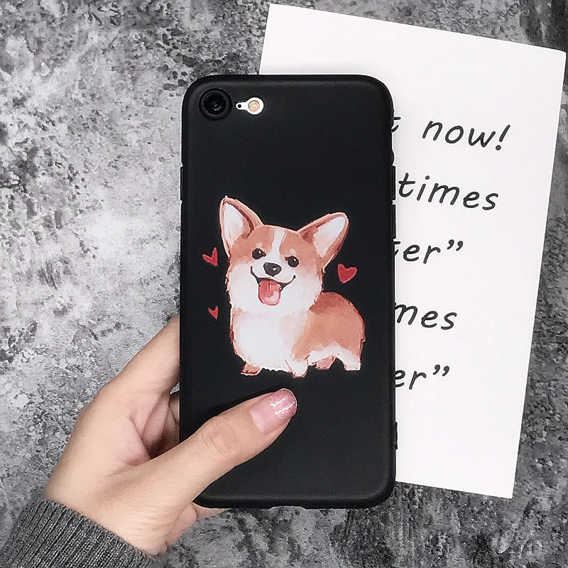 Милый чехол Corgi для Apple iPhone 7 5 5S 6 6S 8 Plus X xs max xr 11 pro max Сексуальная Черная мягкая силиконовая крышка для телефона