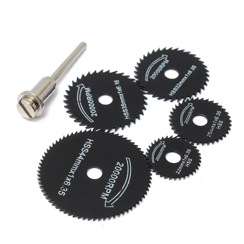 

6pcs/set Metal HSS Circular Saw Blade High Speed Steel Woodworking Cutting Discs For Dremel Rotary Tool Power Tool Accessories