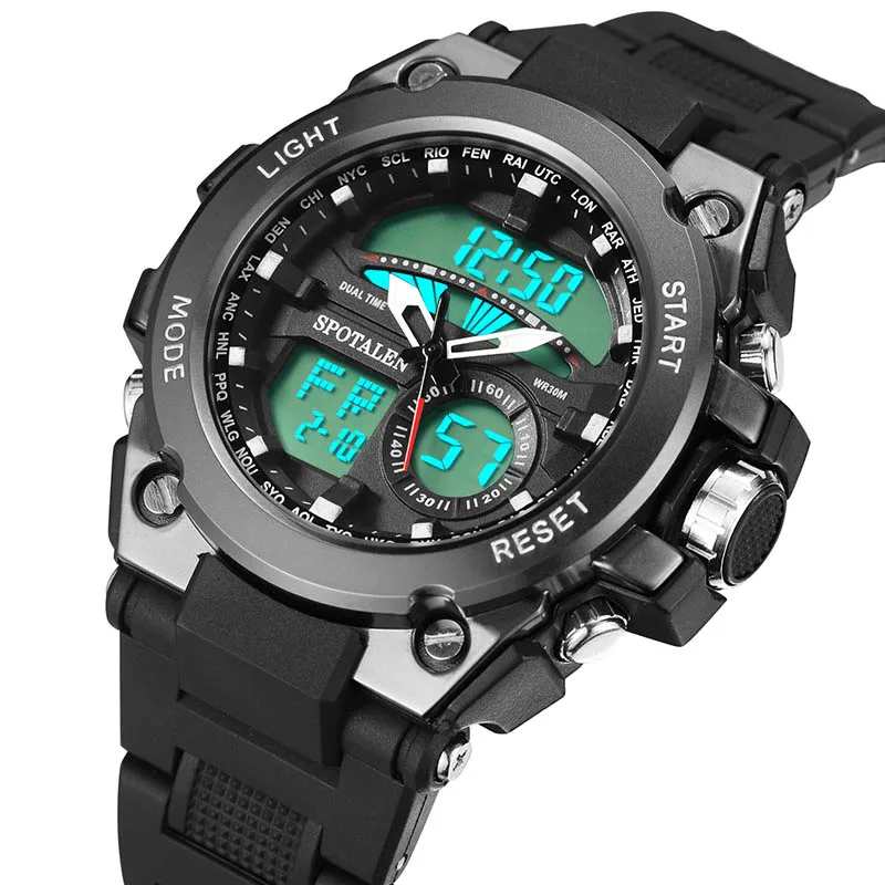 

Luxury Brand Sports Watch Men Military Waterproof LED Digital Multifunction Male Watches Alarm S Shock Backlight Chronograph Nes