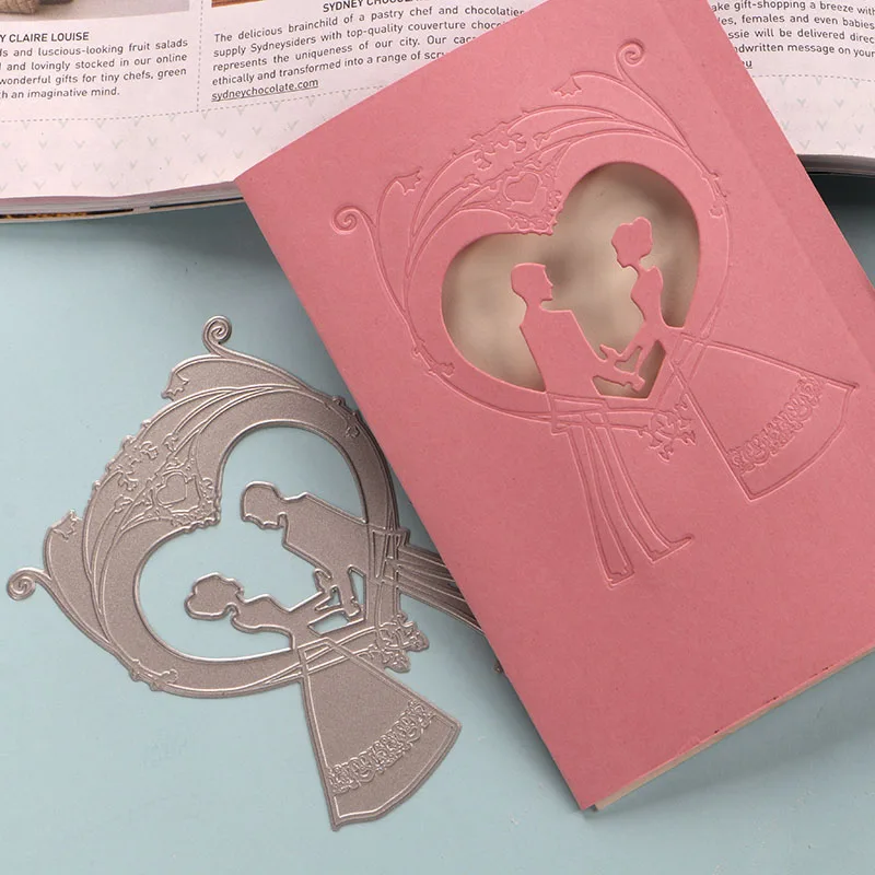  DUOFEN METAL CUTTING DIES Happy Wedding Invitation card embossing stencil DIY Scrapbook Paper Album - 32983970379