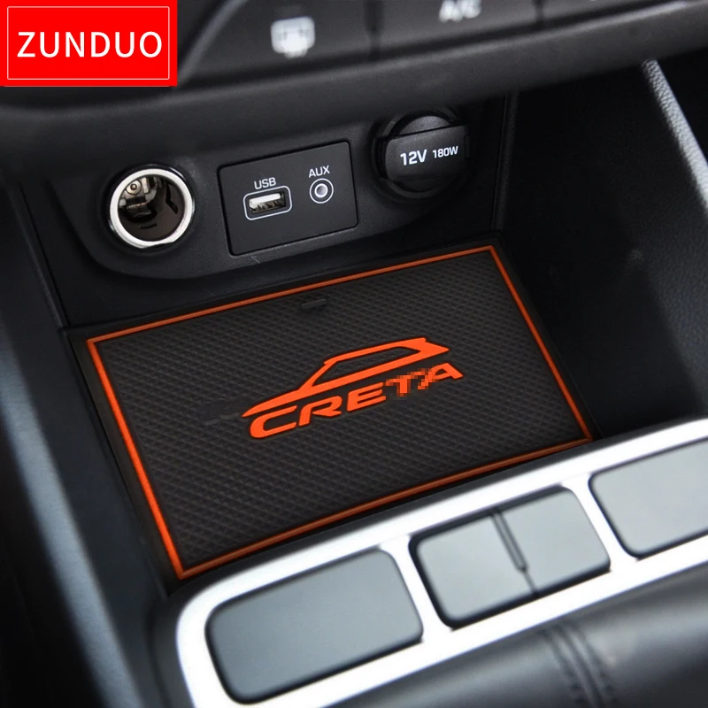 Prezzo ZUNDUO Per Hyundai Creta ix25 2015 ~ 2019 Porta slot pad Porta per Interni Pad Tazza di tappetini antiscivolo rosso blu bianco orange 17pcs