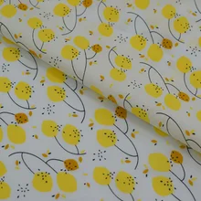 Желтый цветок реактивной окраски чистый ребенок хлопок ткань для летнее платье telas por metros tissu au metre vestidos DIY vestido