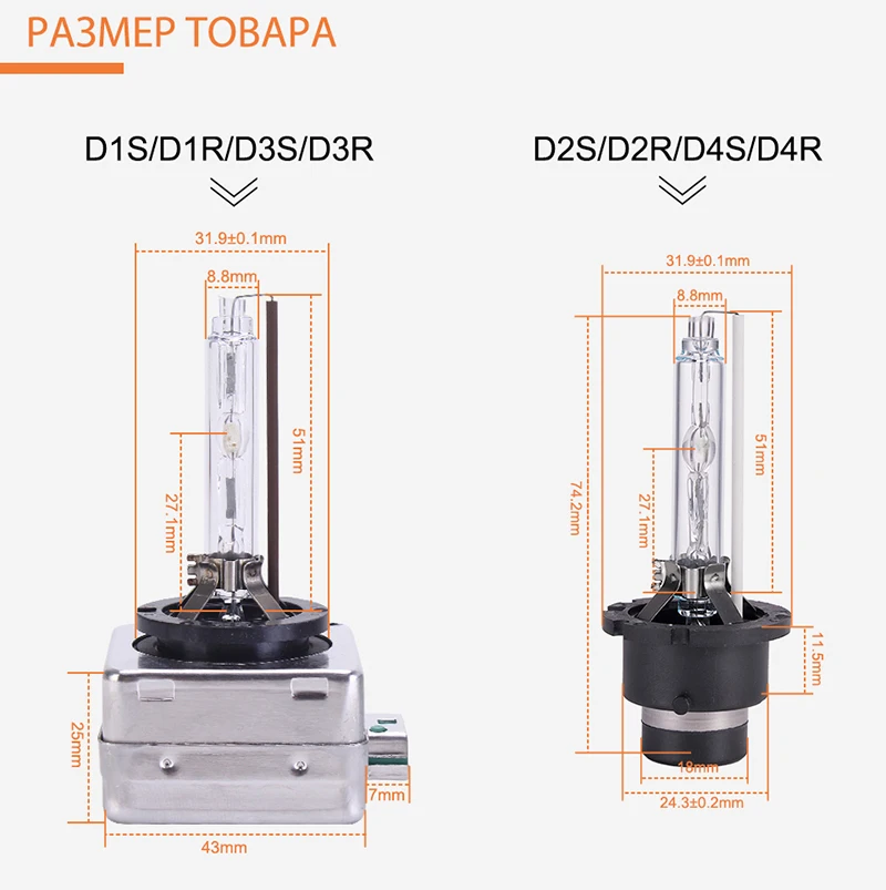 Mgtv Light D1S D2S D3S D4S разрядные лампы высокой интенсивности дробилка HID ксенон головной светильник лампочка D1 D2 D3 D4 D1R D2R D3R D4R Фары Светильник 4300K 6000K 8000K