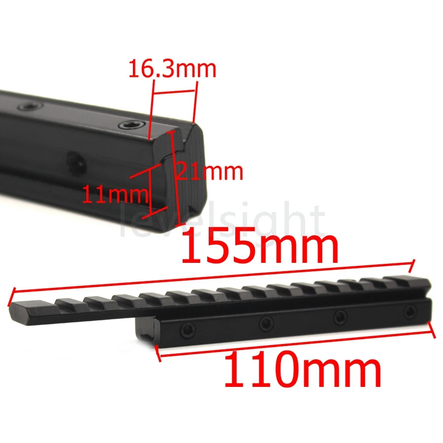 

hunting Dovetail extend Weaver Picatinny Rail Adapter 11mm to 20mm/21mm Extensible Tactical Scope bases Extend sight Mount