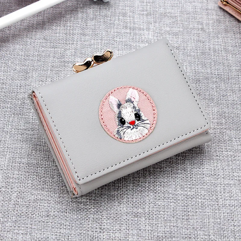 Women wallets Leather Small Brand Mini Women Leaves Wallets Purses Female Short Coin Zipper Purse floral Credit Card Holder 421