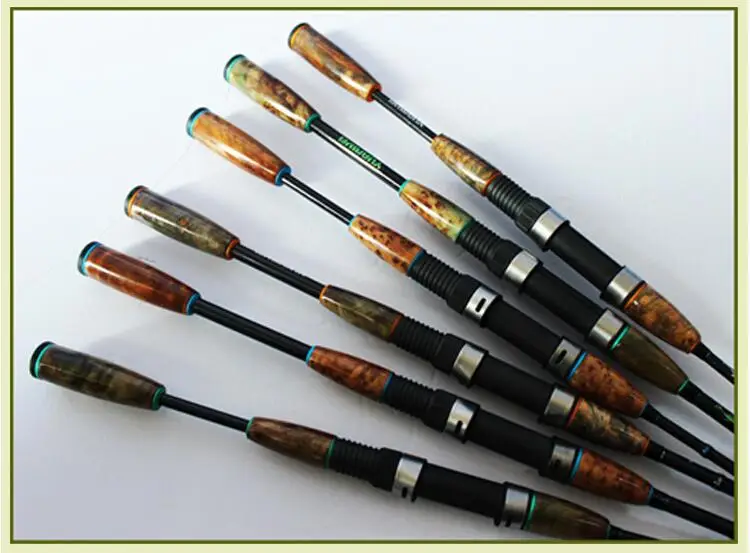 Alça de Carbono Vara de Pesca Equipamento de Pesca l de Madeira Yuanwei ul - Spinning Pesca Rod 2sec Hastes Isca Vara Olta 1.8 m 1.98 2.1 9 Spinning Pesca Rod 2Sec Hastes Isca Vara